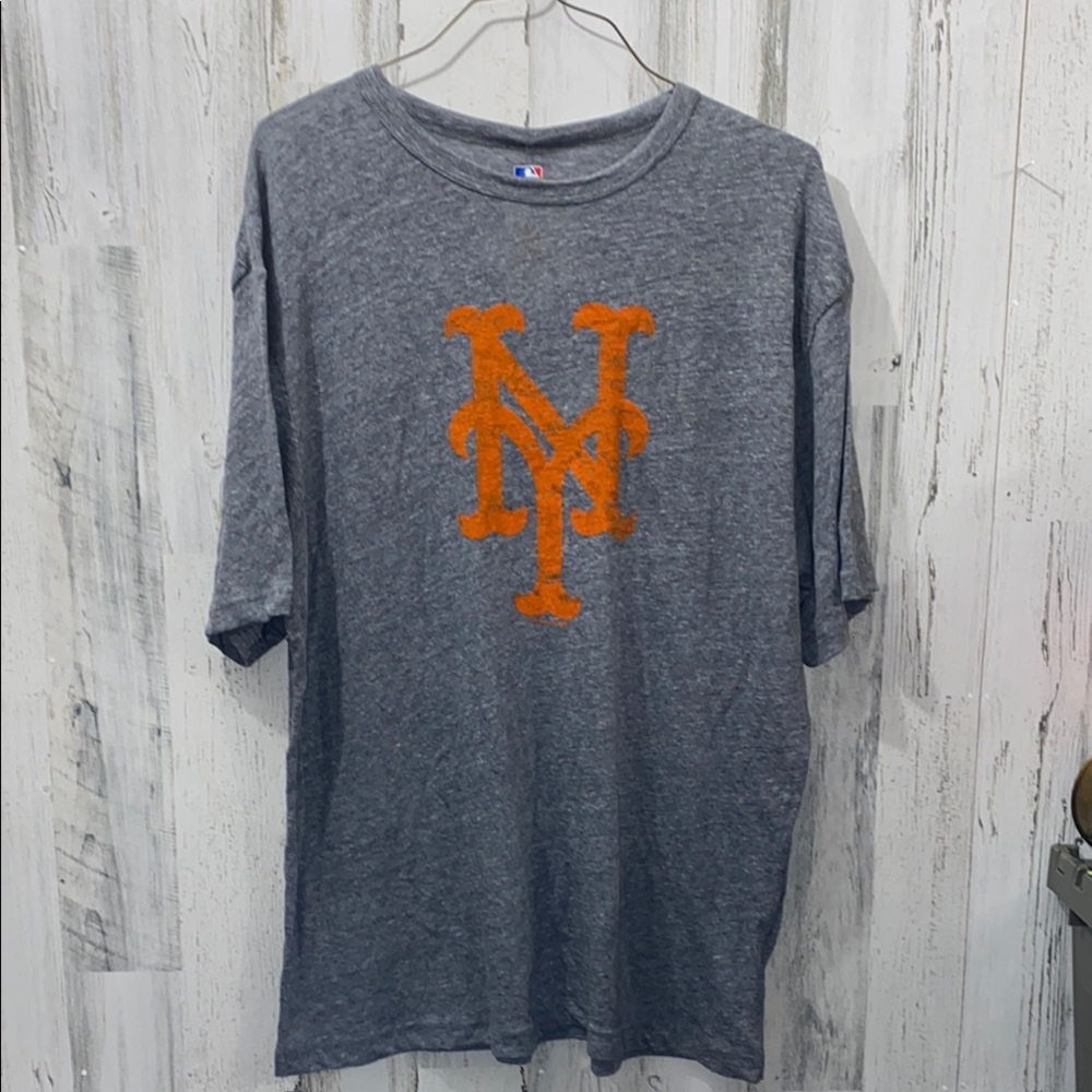 Gray MLB T-Shirt with Orange Logo